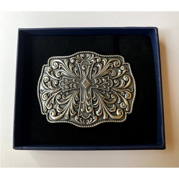 Jean's Friend Western Style Cross Belt Buckle - Picture 1 of 11